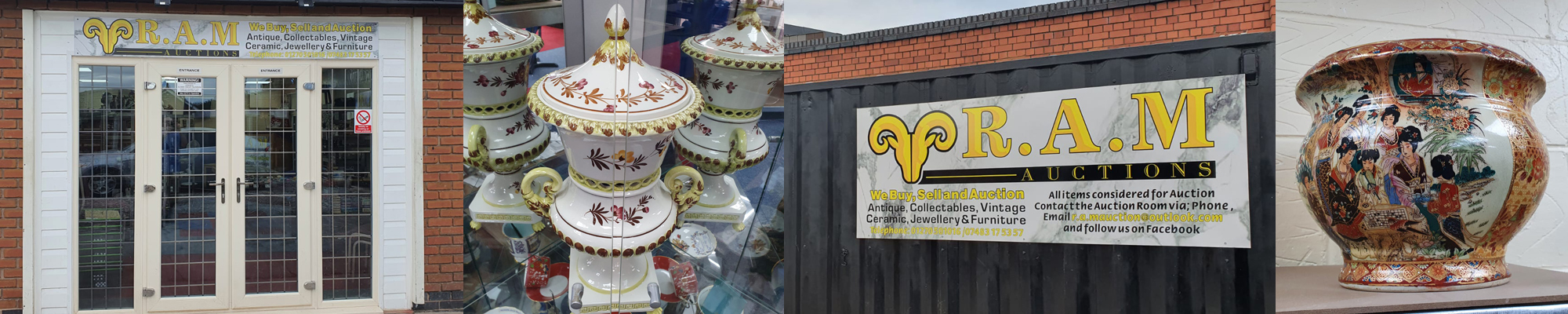 Auction preview showing diverse collectibles